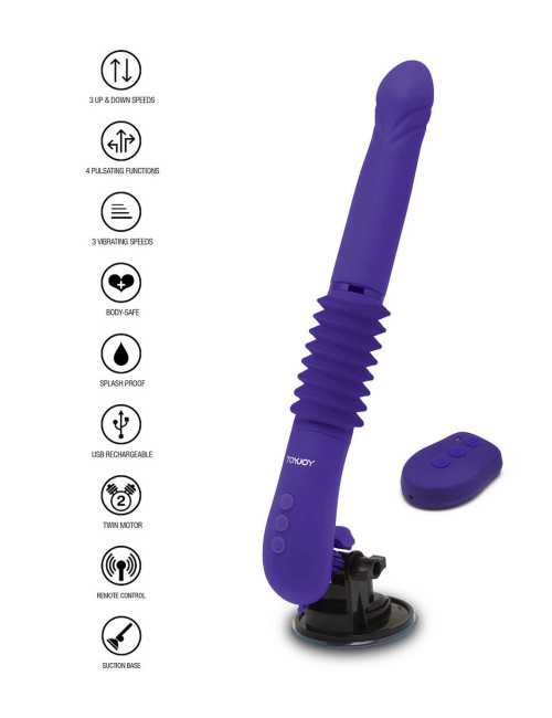 Magnum Opus Supreme Thruster 2 Purple - Ekskluzywny Wibrator 31 cm, Pilot bezprzewodowy, 4 tryby