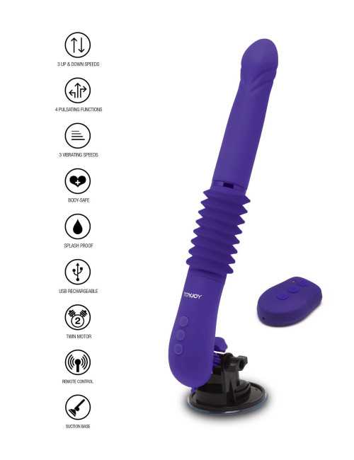 Magnum Opus Supreme Thruster 2 Purple - Ekskluzywny Wibrator 31 cm, Pilot bezprzewodowy, 4 tryby