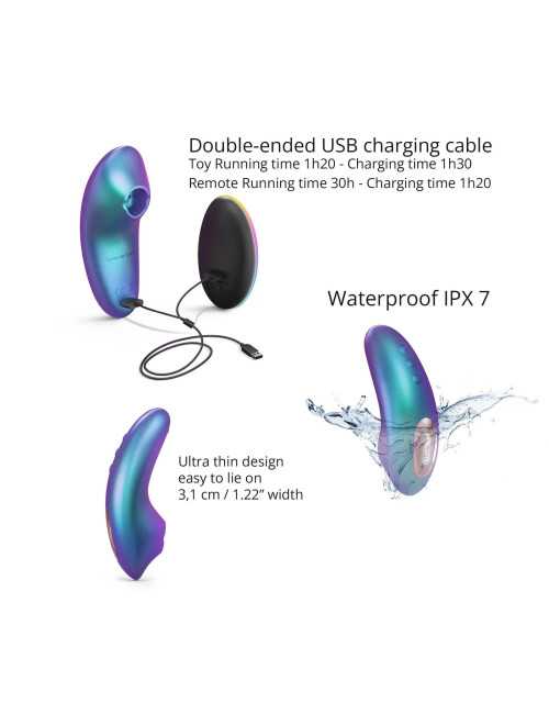 DREAMER IRIDESCENT TURQUOISE – Mini Zabawki Wibratory – Silikonowy Języczek, Sense Touch, IPX7