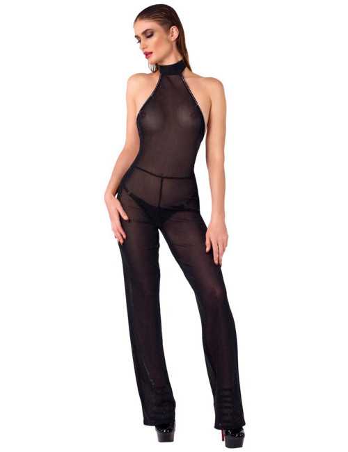 Cottelli Noir Jumpsuit Czarny L - Zmysłowe Body