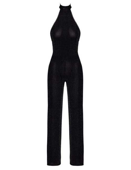 Cottelli Noir Jumpsuit Czarny L - Zmysłowe Body
