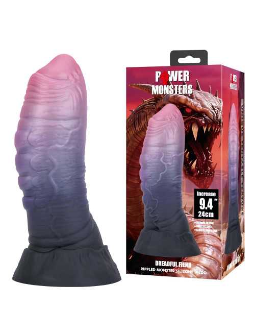 Power Monsters Dreadful Fiend – 24 cm Rippled Monster Silicone Dildo