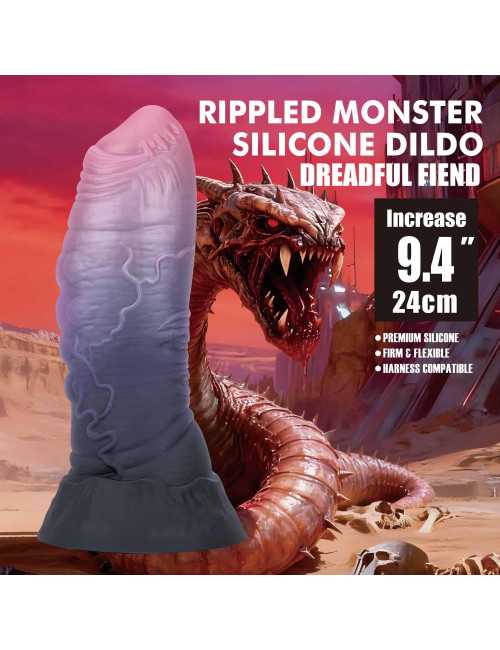 Power Monsters Dreadful Fiend – 24 cm Rippled Monster Silicone Dildo