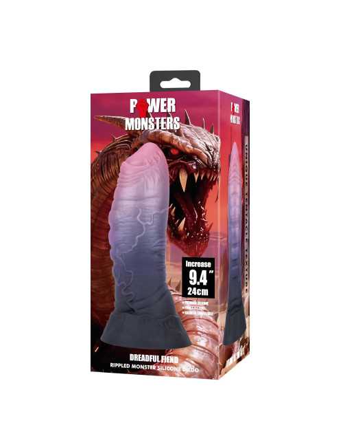 Power Monsters Dreadful Fiend – 24 cm Rippled Monster Silicone Dildo
