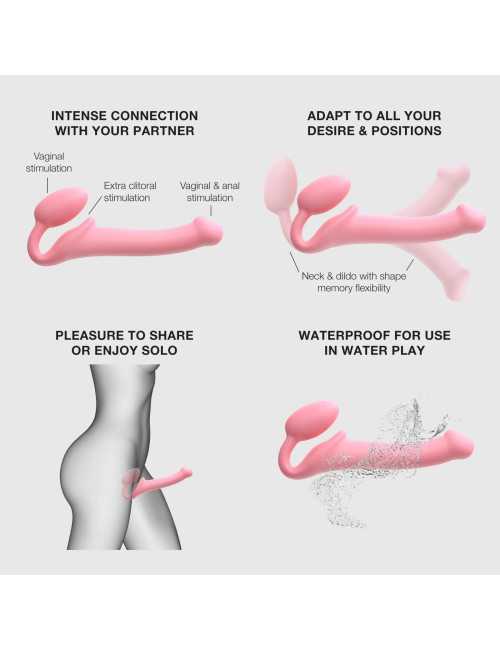 Strap-On Bez Wibracji - Semi-Realistic Bendable Pink, Rozmiar M