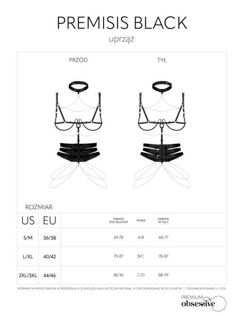Obsessive Premisis Black Uprząż S/M/L
