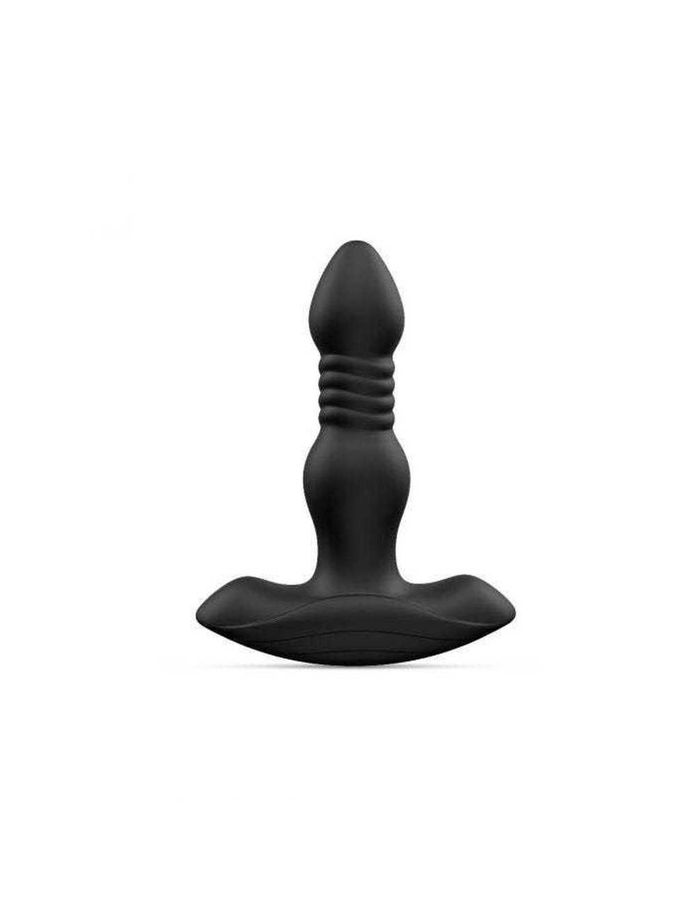 DEEP STORMER - Plug anal wibrujący 2w1 z pilotem, 3 prędkości wsuwania, 10 trybów wibracji, silikon