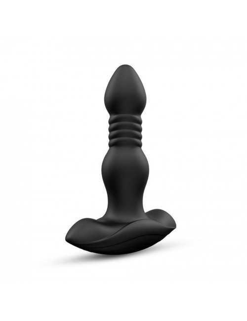 DEEP STORMER - Plug anal wibrujący 2w1 z pilotem, 3 prędkości wsuwania, 10 trybów wibracji, silikon