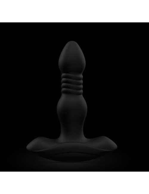 DEEP STORMER - Plug anal wibrujący 2w1 z pilotem, 3 prędkości wsuwania, 10 trybów wibracji, silikon