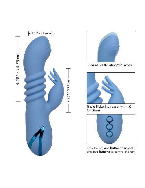 Santa Cruz Coaster Blue - Wibrator Króliczek Silikonowy, 10 wibracji, 3 prędkości, wodoodporny