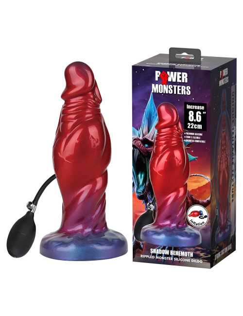 Power Monsters Shadow Behemoth – 22 cm Rippled Monster Silicone Dildo