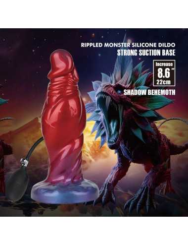 Power Monsters Shadow Behemoth – 22 cm Rippled Monster Silicone Dildo