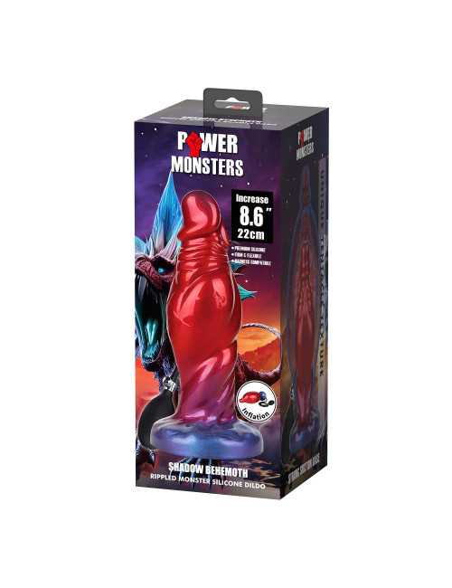 Power Monsters Shadow Behemoth – 22 cm Rippled Monster Silicone Dildo