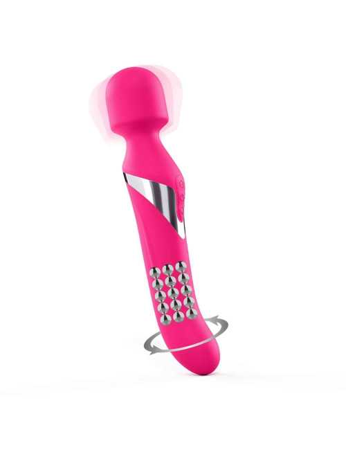 DUAL ORGASMS MAGENTA - Wibrator rotacyjny i masażer punktu G, wodoodporny silikon, 7 trybów wibracji / 3 rotacje, Dorcel