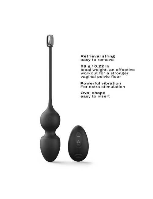 Dorcel Love Balls Black – Kulki gejszy z wibracją, trening Kegla, zdalne sterowanie, magnetyczny tech