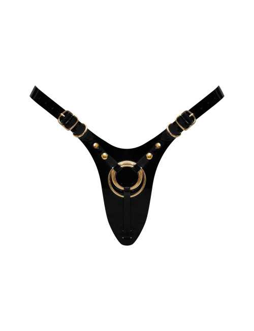 LEATHERETTE HARNESS FABULOUS - ONE SIZE - BLACK GLOSSY