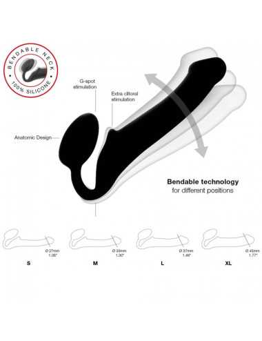 SEMI-REALISTIC BENDABLE STRAP-ON BLACK - S