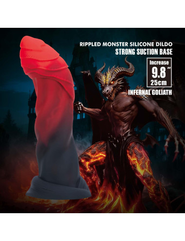 Power Monsters Infernal Goliath – 25 cm Rippled Monster Silicone Dildo