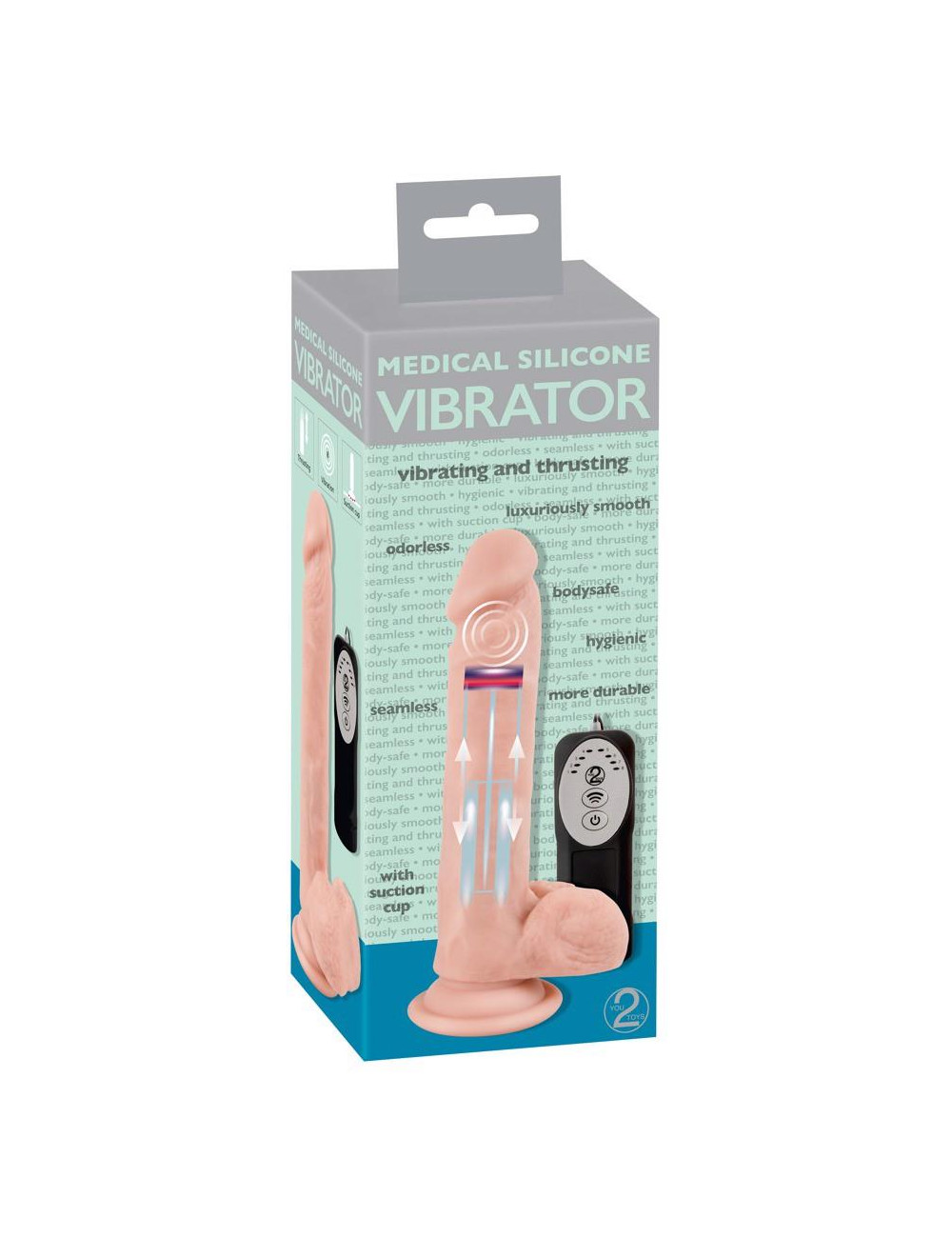Medical Silicone Thrusting Vib - Wibrator z funkcją ruchu