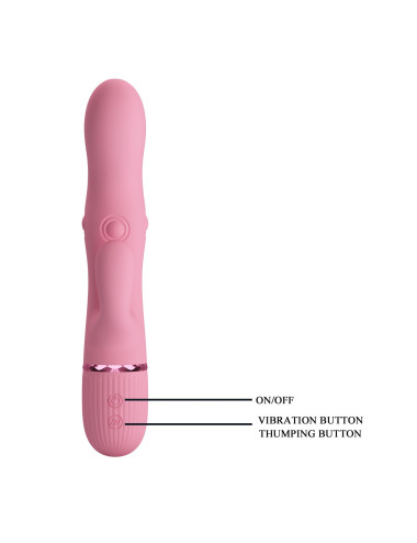 Pretty Love Zach Four-Sided Thumping Rabbit Vibrator – Pink