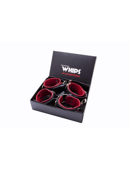 Wiązania-WHIPS Krzyżak Czerwony - Kagańce BDSM Zabawki Naturalna Skóra, 4 cm