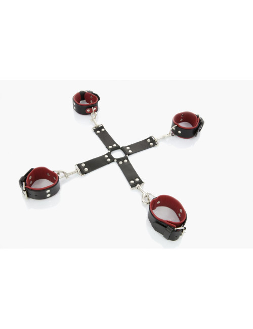 Whips Collection - Skórzane Wiązania i Kagańce BDSM Krzyżak Czerwony
