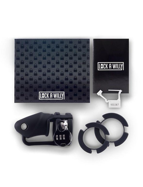Lock-a-Willy: Pas czystości silikonowy BDSM – zestaw 3 rozmiarów
