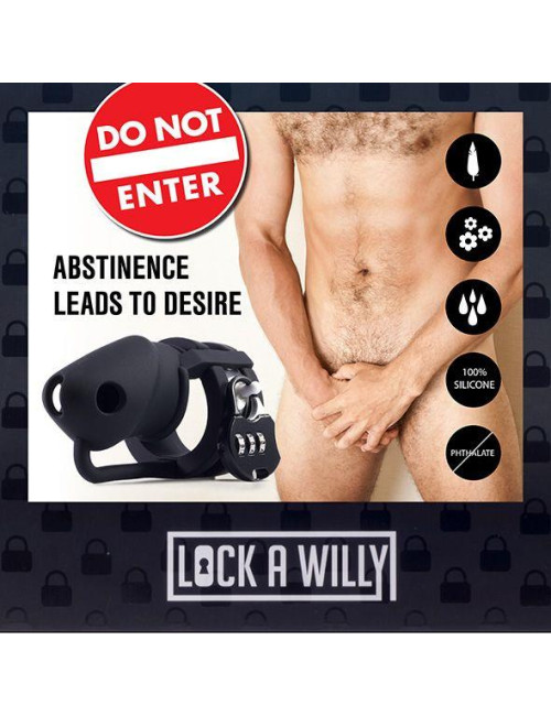 Lock-a-Willy: Pas czystości silikonowy BDSM – zestaw 3 rozmiarów