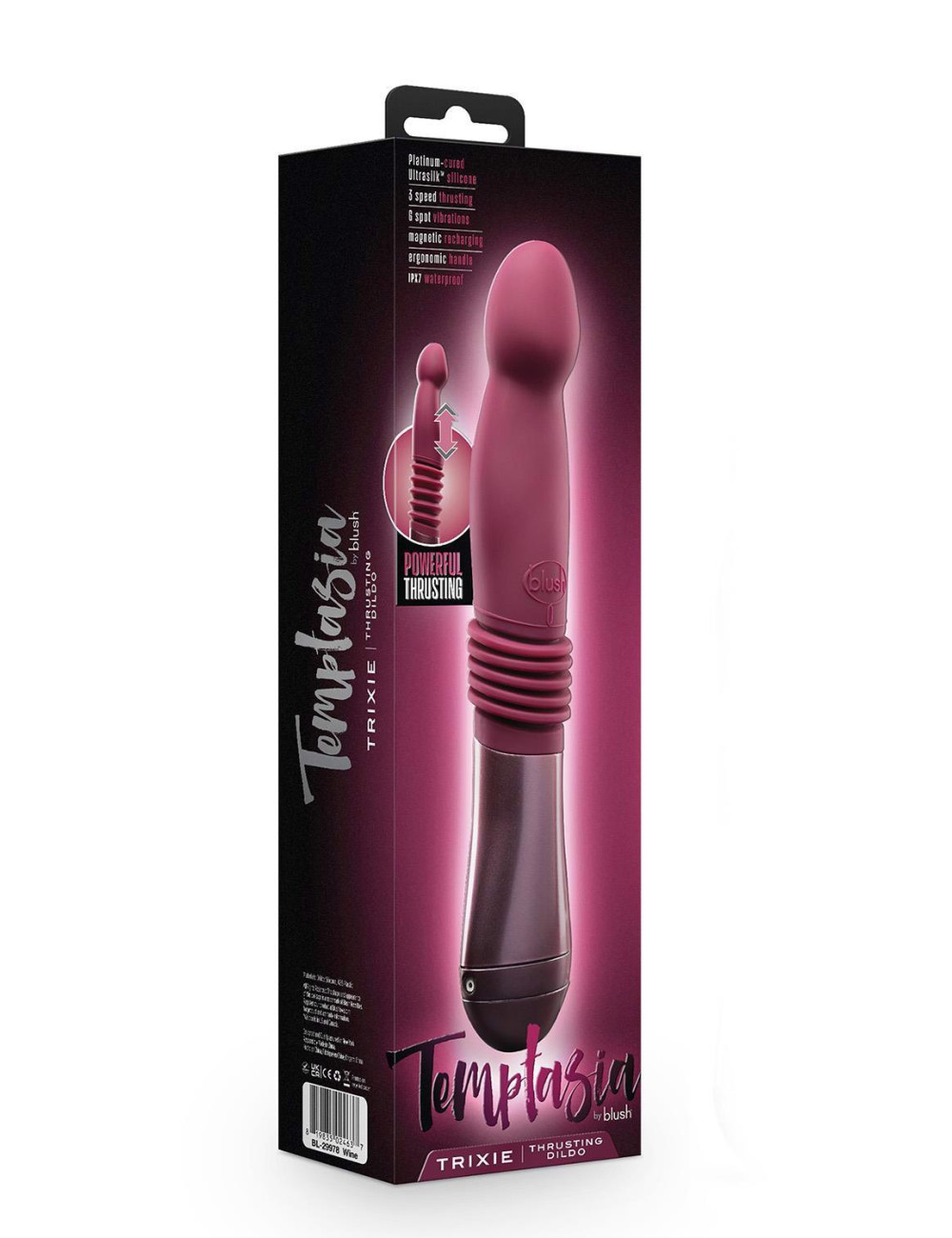 Blush Temptasia Trixie Thrusting Dildo - Wibrator z funkcją ruchu i punktu G
