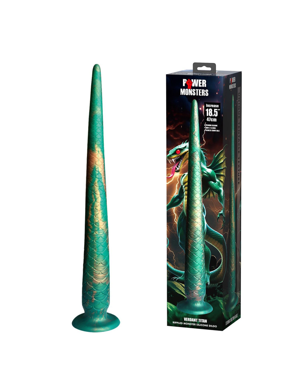 Power Monsters Verdant Titan - Gigantyczne Dildo 47 cm