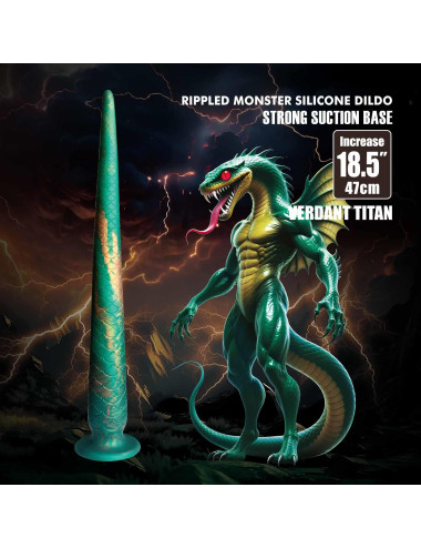 Power Monsters Verdant Titan – 47 cm Rippled Monster Silicone Dildo