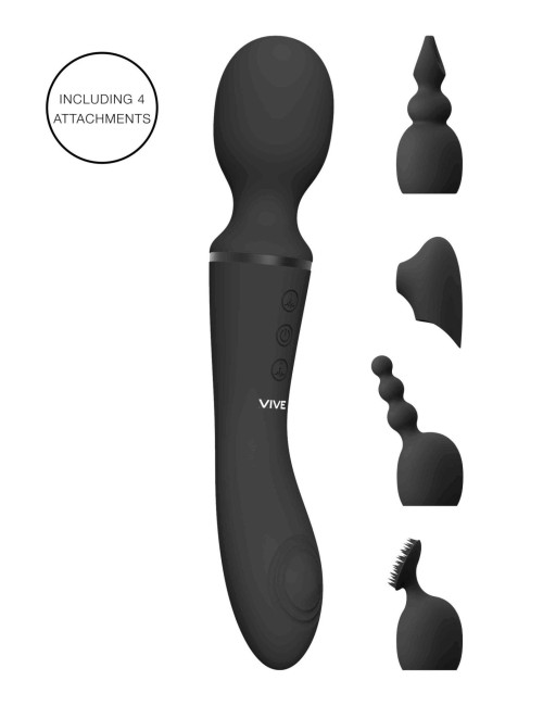 Stymulator-Nami Black - Wibrator dwustronny NG F1, masażer intymny, 2 silniki, wodoodporny