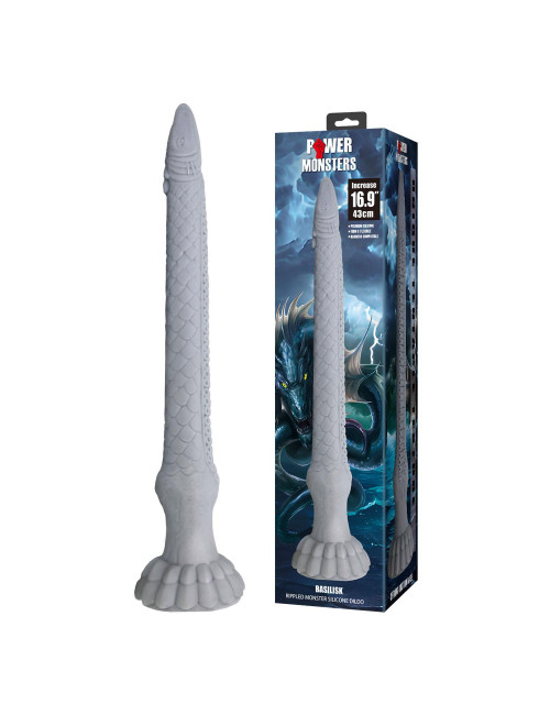 Power Monsters Basilisk - 43 cm Rippled Monster Silicone Dildo | Zabawki, Dildo, Giganty