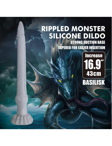 Power Monsters Basilisk – 43 cm Rippled Monster Silicone Dildo