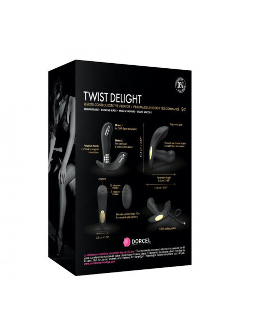 TWIST DELIGHT Dorcel Masażer prostaty - Zabawki analne, silikon, wodoodporny, z pilotem, 10+5 trybów