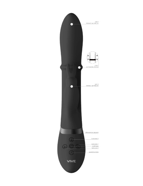 ShotsToys Halo Black Wibrator Króliczek G-spot Silikonowy