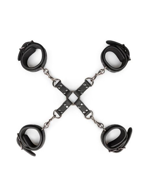 Kajdanki Hogtie z Mankietami na Nadgarstki i Kostki – Zabawki BDSM, Skóra ekologiczna, Bezpieczne