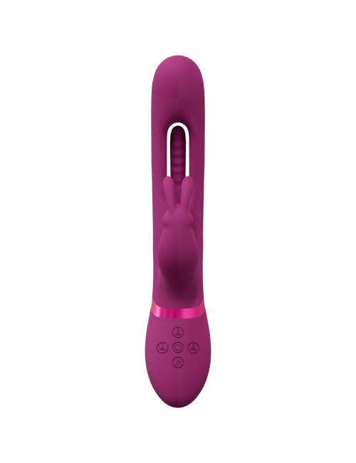 Mika Triple Rabbit G-Spot Flapping – Wibrator silikonowy, 3 silniki, IPX6, różowy – Zabawki Króliczki