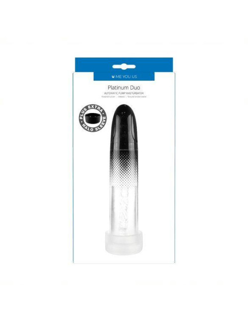 Me You Us Platinum Duo Automatic Pump Masturbator Clear/Black