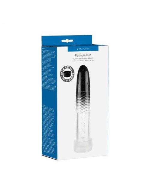 Me You Us Platinum Duo Automatic Pump Masturbator Clear/Black