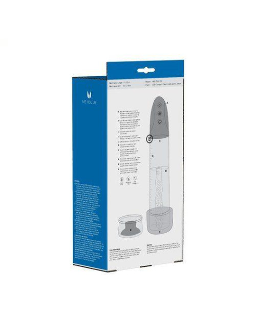Me You Us Platinum Duo Automatic Pump Masturbator Clear/Black