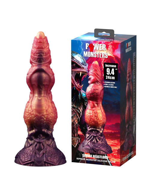 Power Monsters Savage Beastlord – 24 cm Rippled Monster Silicone Dildo