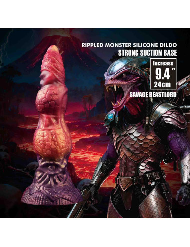 Power Monsters Savage Beastlord – 24 cm Rippled Monster Silicone Dildo