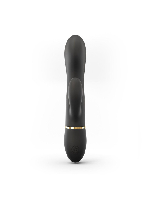 GLAM RABBIT - Wibrator Króliczek z Silikonu Medycznego, Czarny, Wodoodporny, USB, 10 Trybów