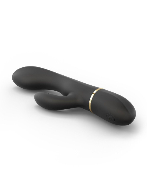 GLAM RABBIT - Wibrator Króliczek z Silikonu Medycznego, Czarny, Wodoodporny, USB, 10 Trybów