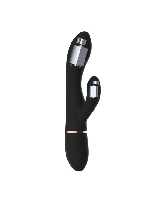 GLAM RABBIT - Wibrator Króliczek z Silikonu Medycznego, Czarny, Wodoodporny, USB, 10 Trybów