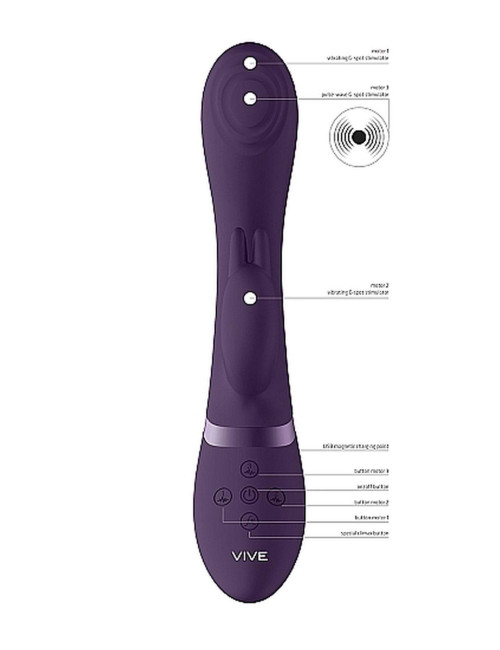 Cato Pulse G-spot Rabbit Purple - Wibrator króliczek silikonowy, wodoodporny, 3 silniki