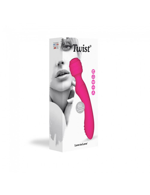 Love to Love Wibrator 2w1 Twist - Danger Pink