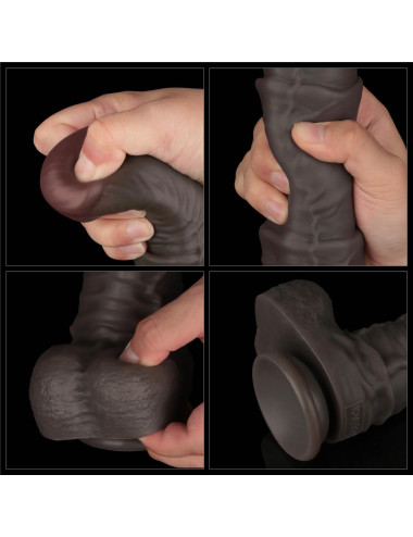 16'' Dual Layered Bendable Silicone Cock XXL(Black)