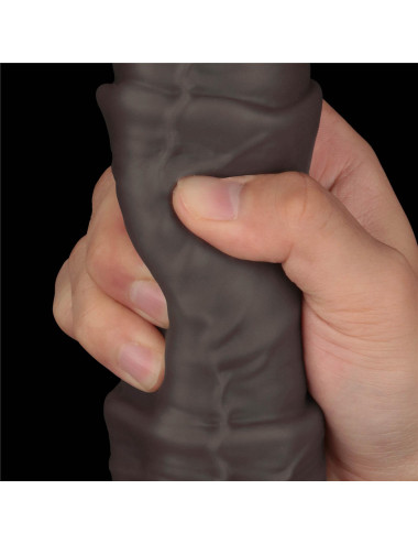 16'' Dual Layered Bendable Silicone Cock XXL(Black)